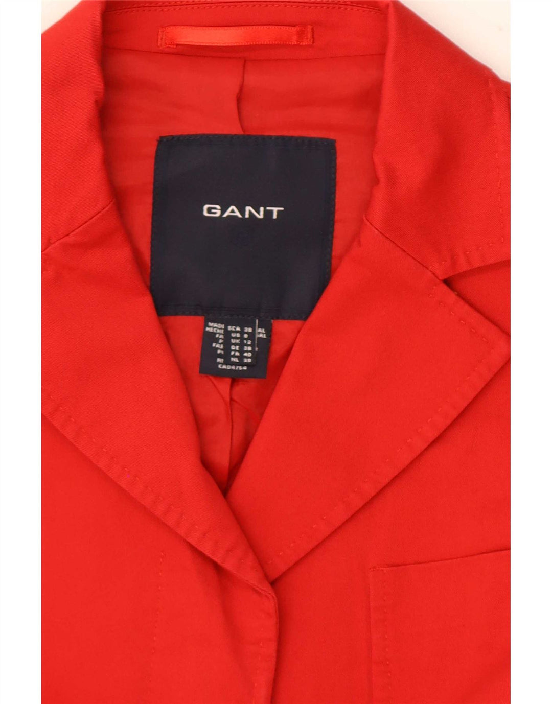 Giacca blazer da donna Gant UK 12 cotone rosso medio