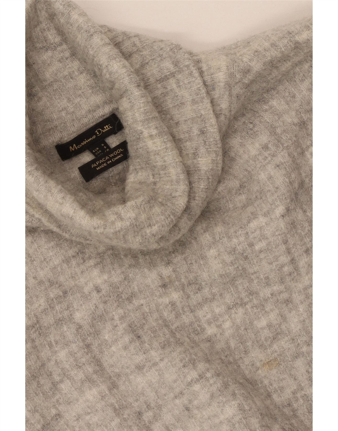 Maglione maglione oversize da donna con collo alto oversize Massimo Dutti UK 10 piccolo grigio