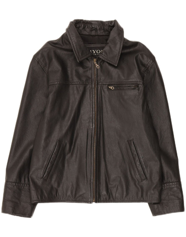 Giacca in pelle da uomo 4 You UK 38 Pelle nera media