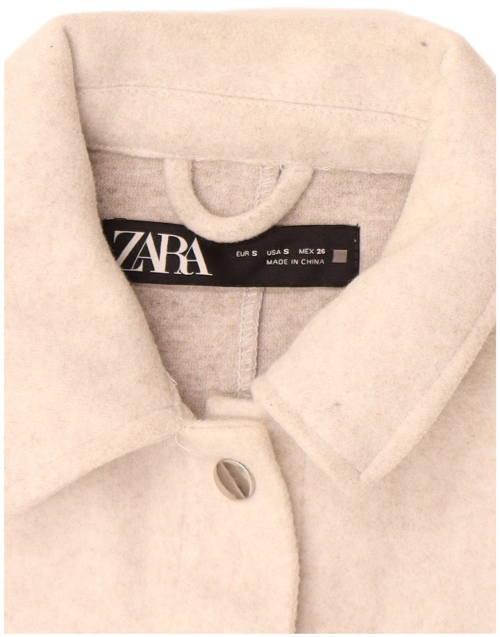 Camicia oversize da donna Zara Oversize UK 10 Small Poliestere bianco sporco