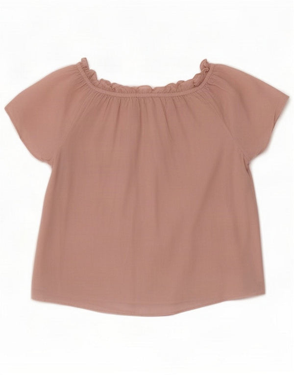 Top da donna con spalle scoperte Intrend UK 16 Large Pink Cotton