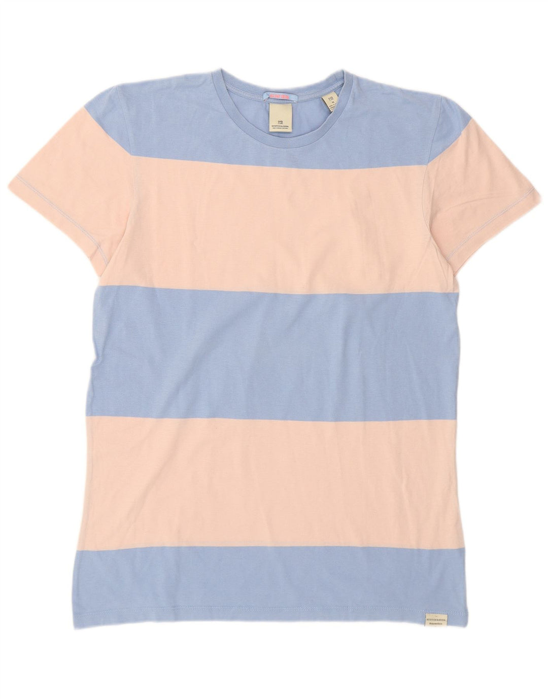 T-shirt da uomo Scotch & Soda Top in cotone color block blu medio