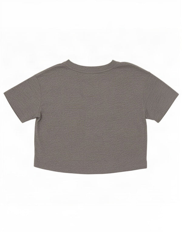 T-shirt grafica corta Nike da donna, taglia UK 10, piccola, in poliestere grigio