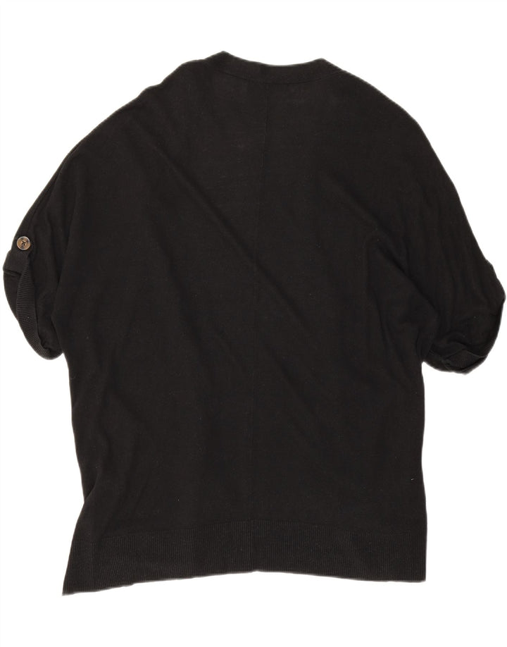 Top cardigan aperto a maniche corte da donna Marks & Spencer UK 16 grande nero