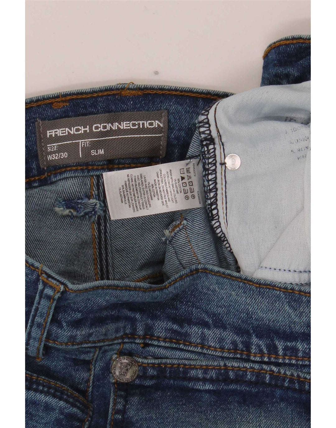 Jeans slim da uomo French Connection W32 L30 cotone blu