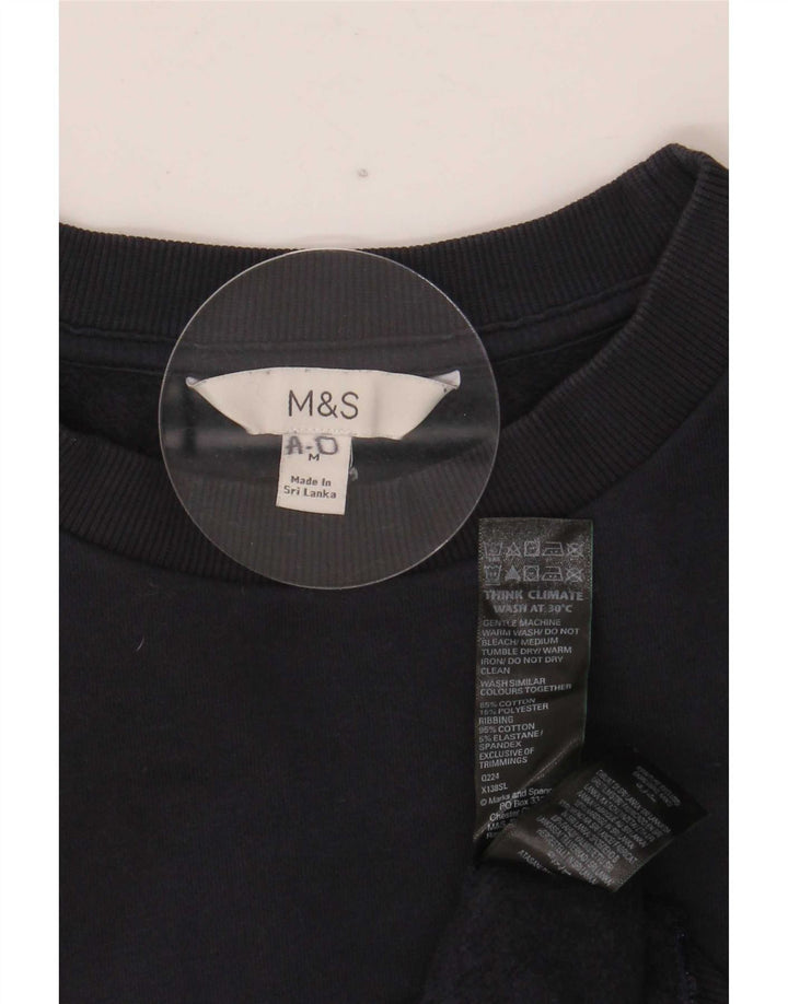 Felpa da donna Marks & Spencer UK 14 cotone medio blu navy