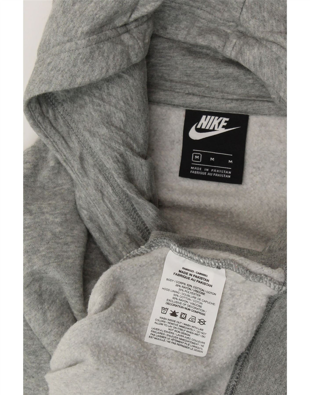 Maglione con cappuccio da donna NIKE UK 14 cotone grigio medio