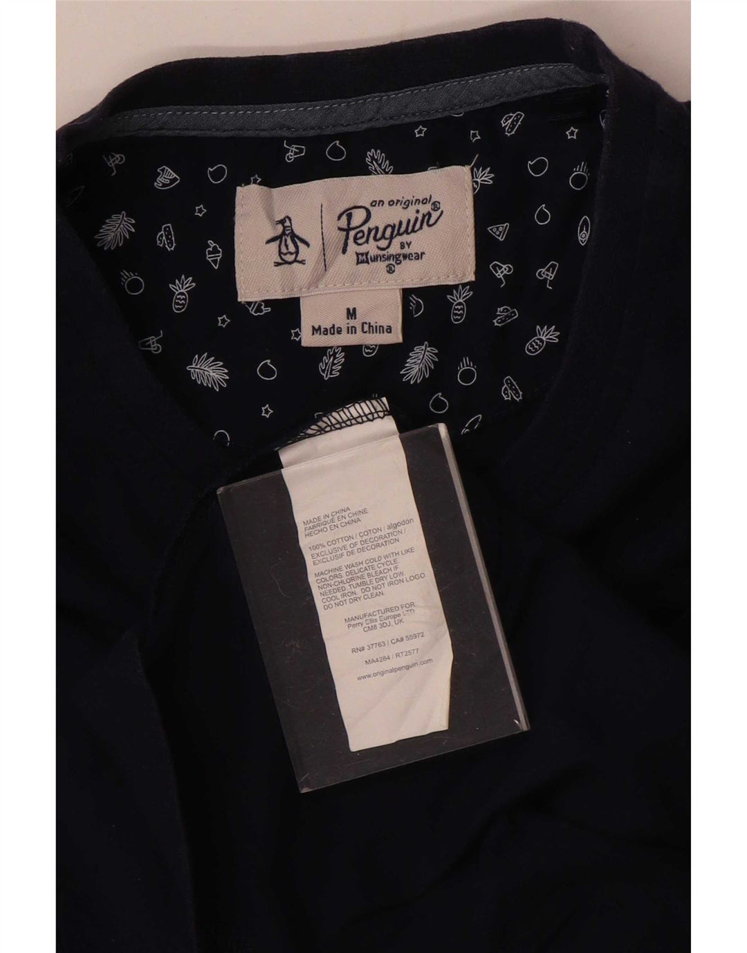 T-shirt da uomo Penguin Top in cotone blu navy medio