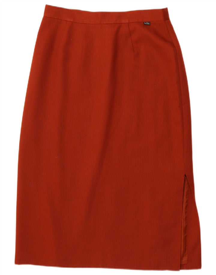 Gonna midi a vita alta da donna KELLO UK 14 Large W28 Poliestere arancione