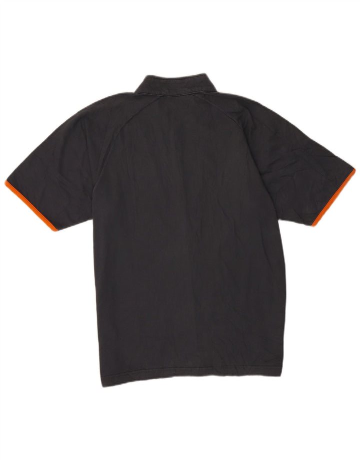 T-shirt Champion da uomo con zip e collo, grande, in cotone grigio