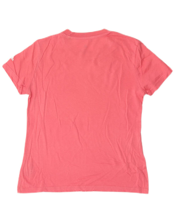 T-shirt grafica da donna Adidas Top UK 12/14 cotone rosa medio