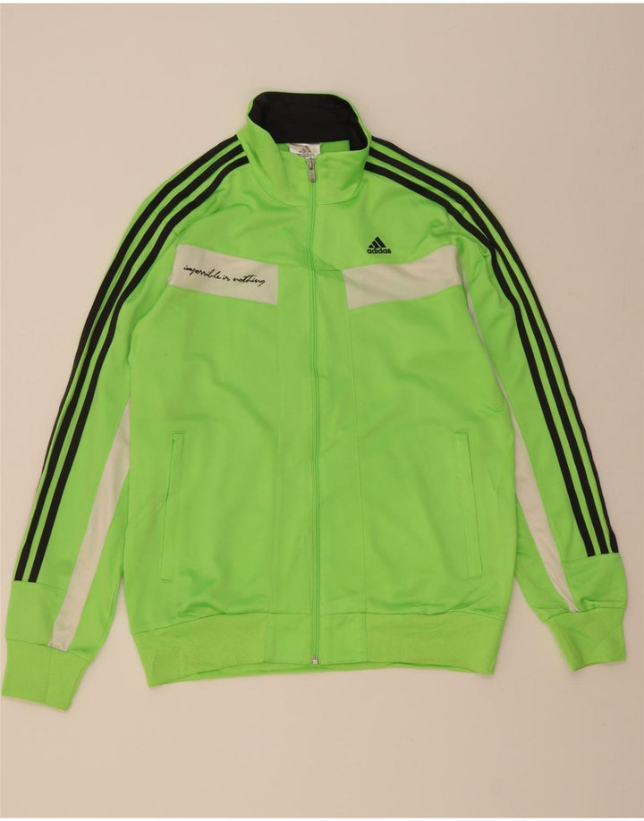 ADIDAS Giacca da ginnastica da uomo con grafica, piccola, in poliestere color block verde