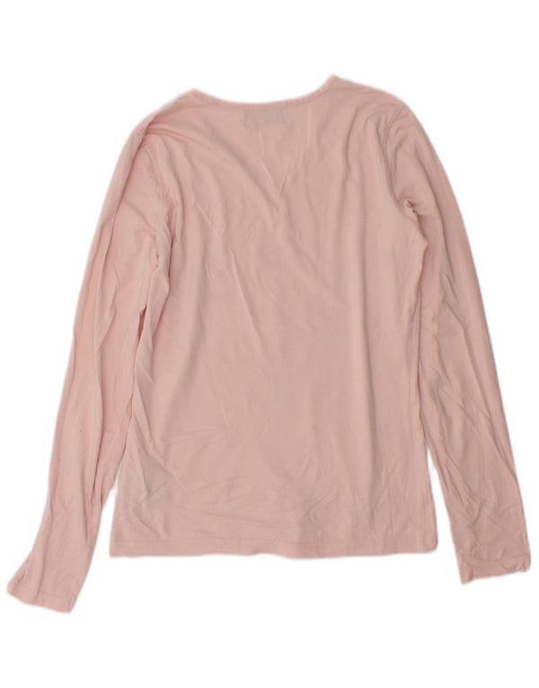 Top grafico da donna Kappa manica lunga UK 10 piccolo cotone rosa