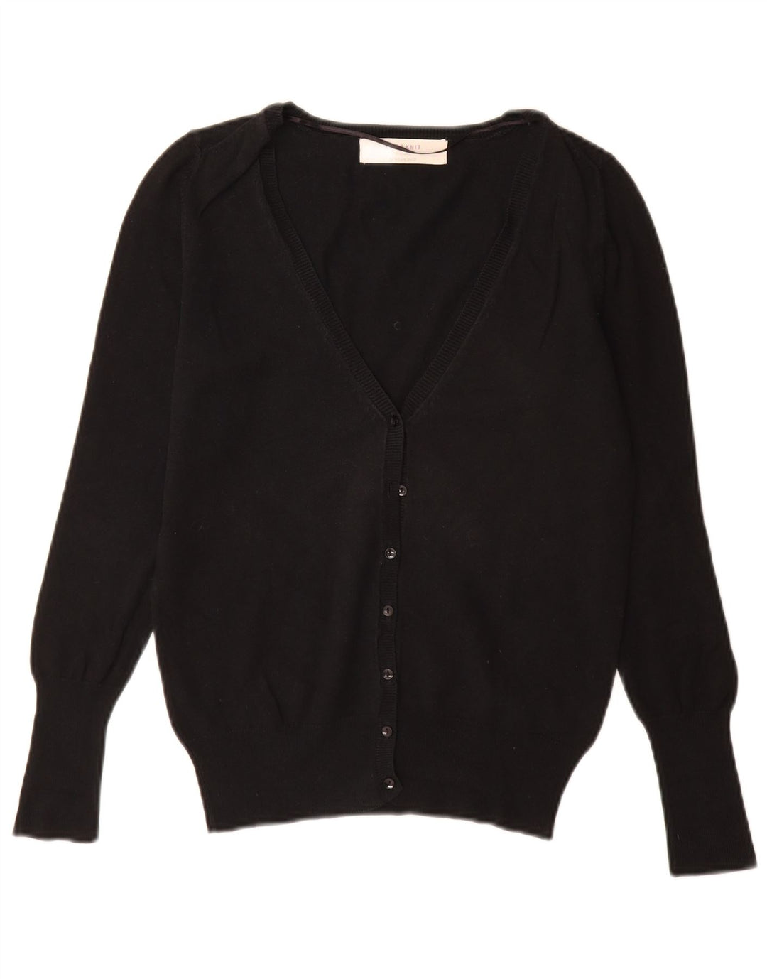 Maglione cardigan da donna Zara UK 12 cotone nero medio