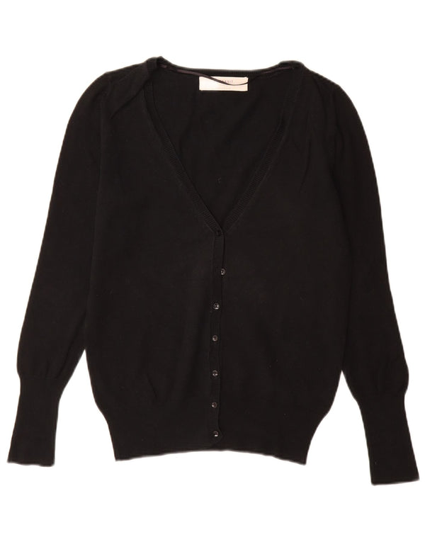 Maglione cardigan da donna Zara UK 12 cotone nero medio