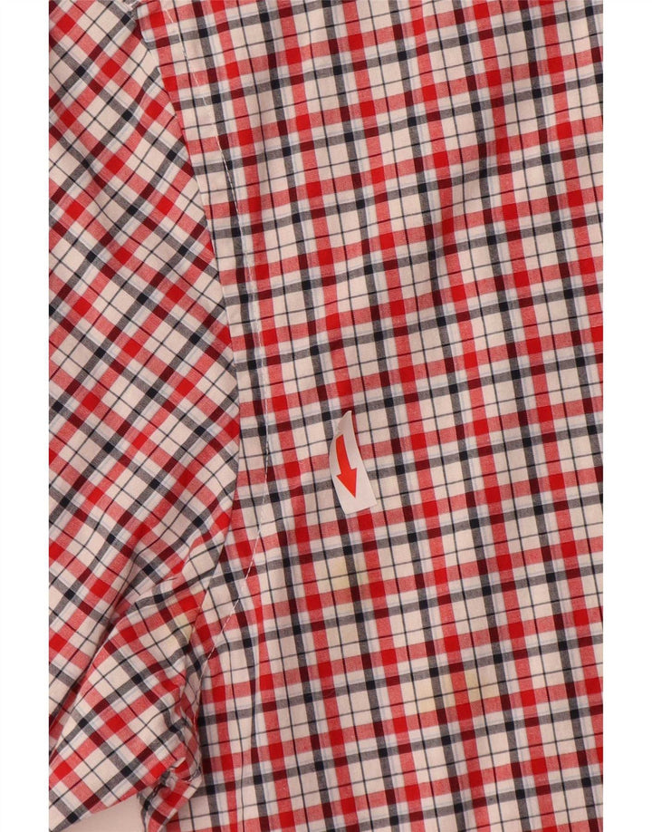 Tommy Hilfiger Camicia da uomo su misura in cotone a quadri rossi piccoli