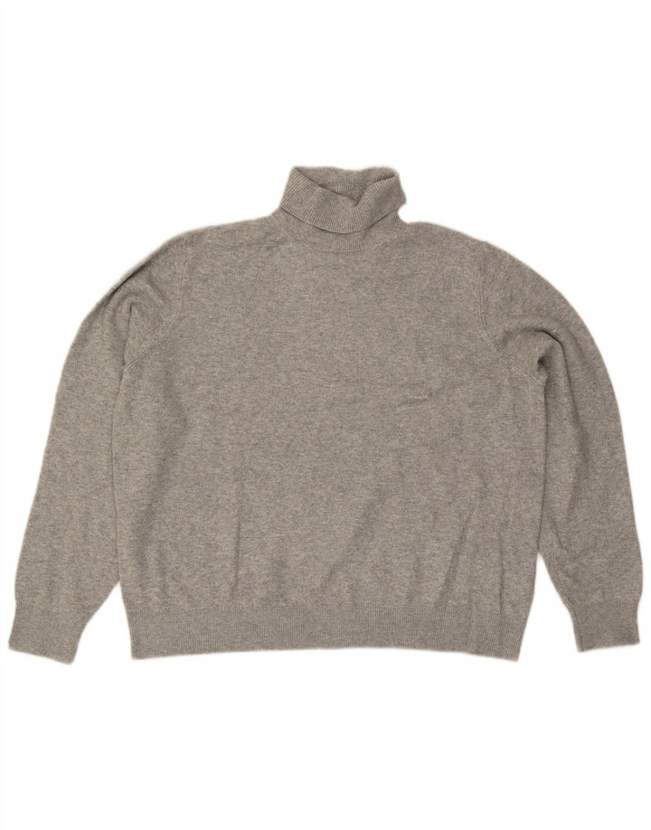 Maglione maglione a collo alto da donna Marks & Spencer UK 16 grande grigio screziato