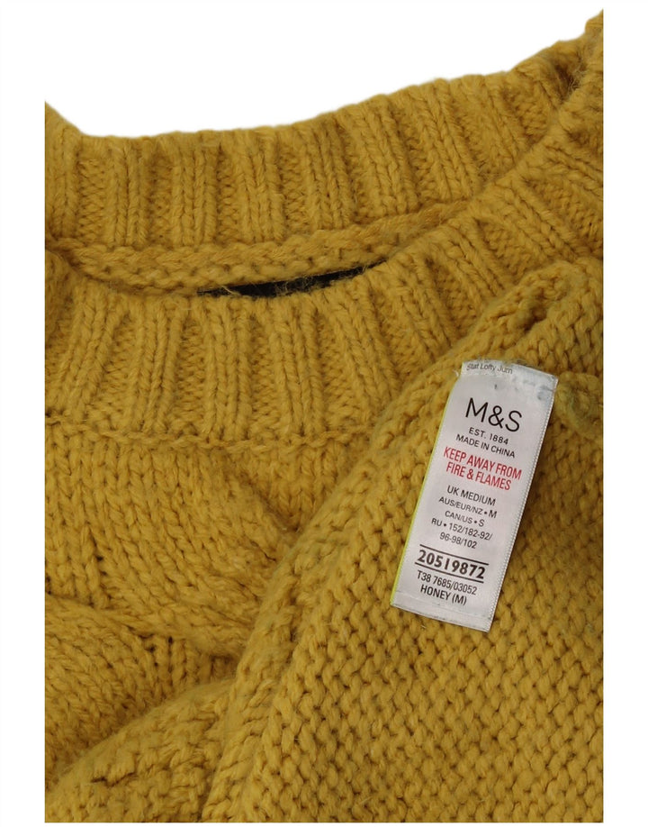 Maglione maglione girocollo da donna Marks & Spencer UK 14 Acrilico giallo medio