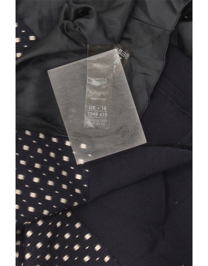 Abito tubino da donna Marks & Spencer UK 16 grande blu navy maculato