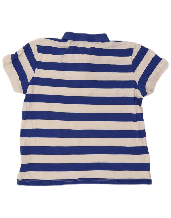 Polo Adidas da uomo in cotone a righe grandi blu
