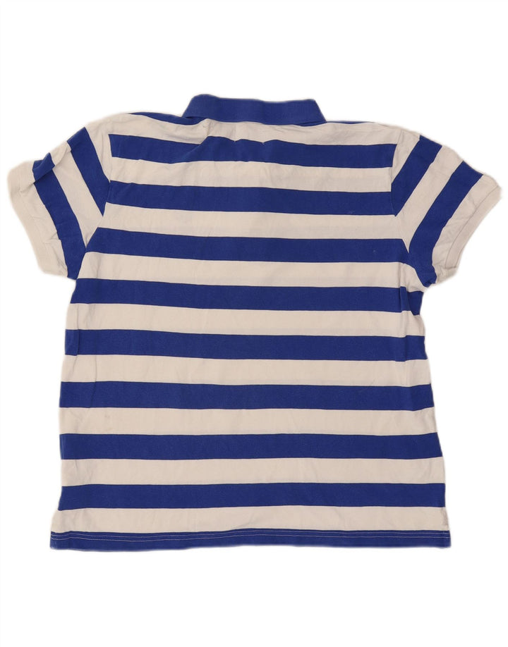 Polo Adidas da uomo in cotone a righe grandi blu