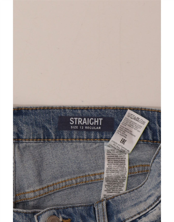 Jeans dritti regolari da donna Marks & Spencer UK 12 medio W30 L25 blu