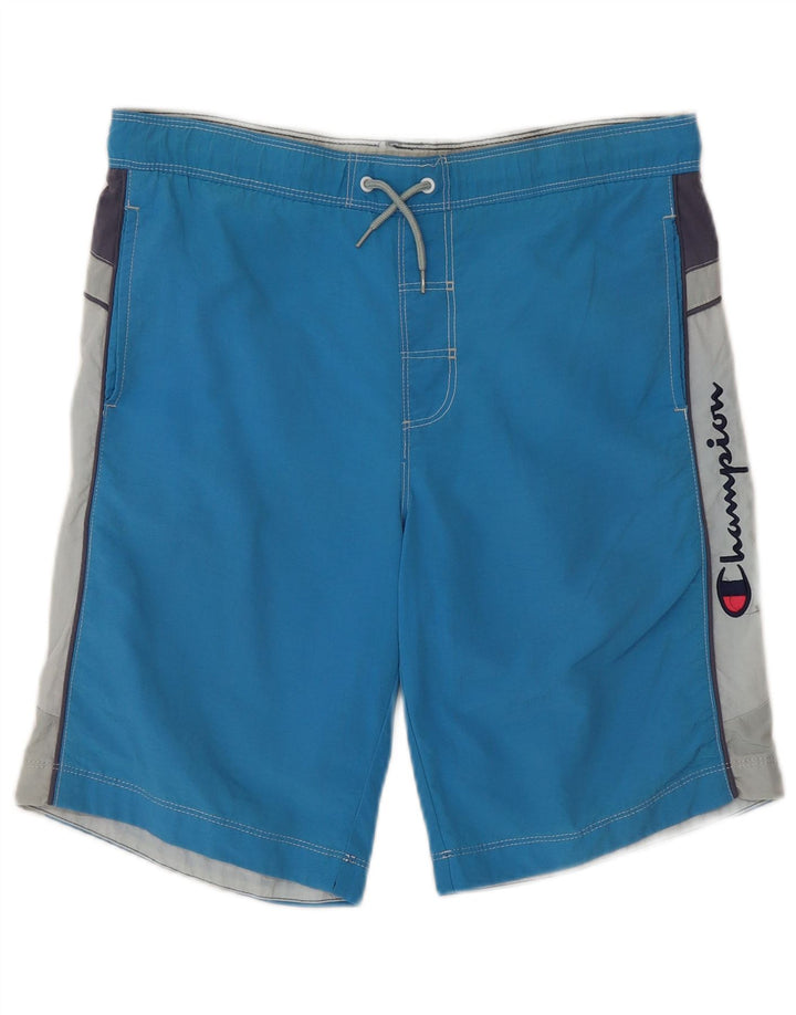 Pantaloncini da bagno grafici Champion da ragazzo 9-10 anni Colorblock blu