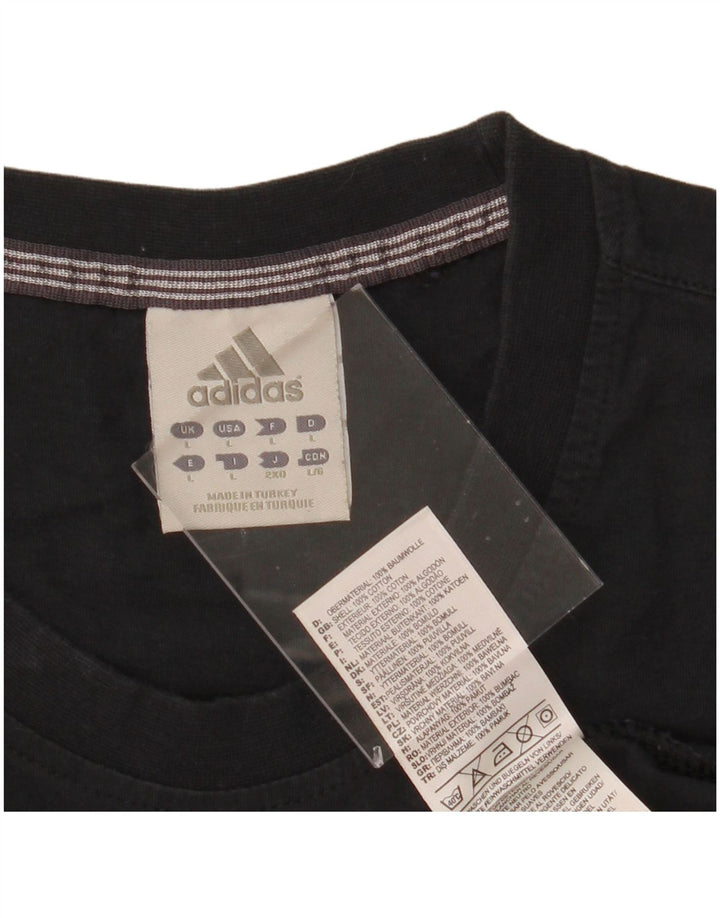 ADIDAS Mens T-Shirt Top Large Black Cotton