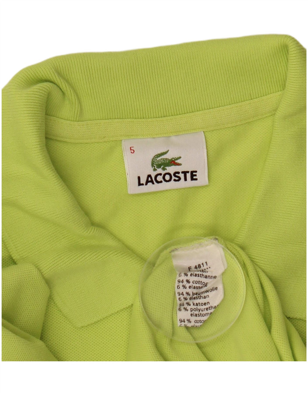 Polo da uomo LACOSTE taglia 5 grande in cotone verde