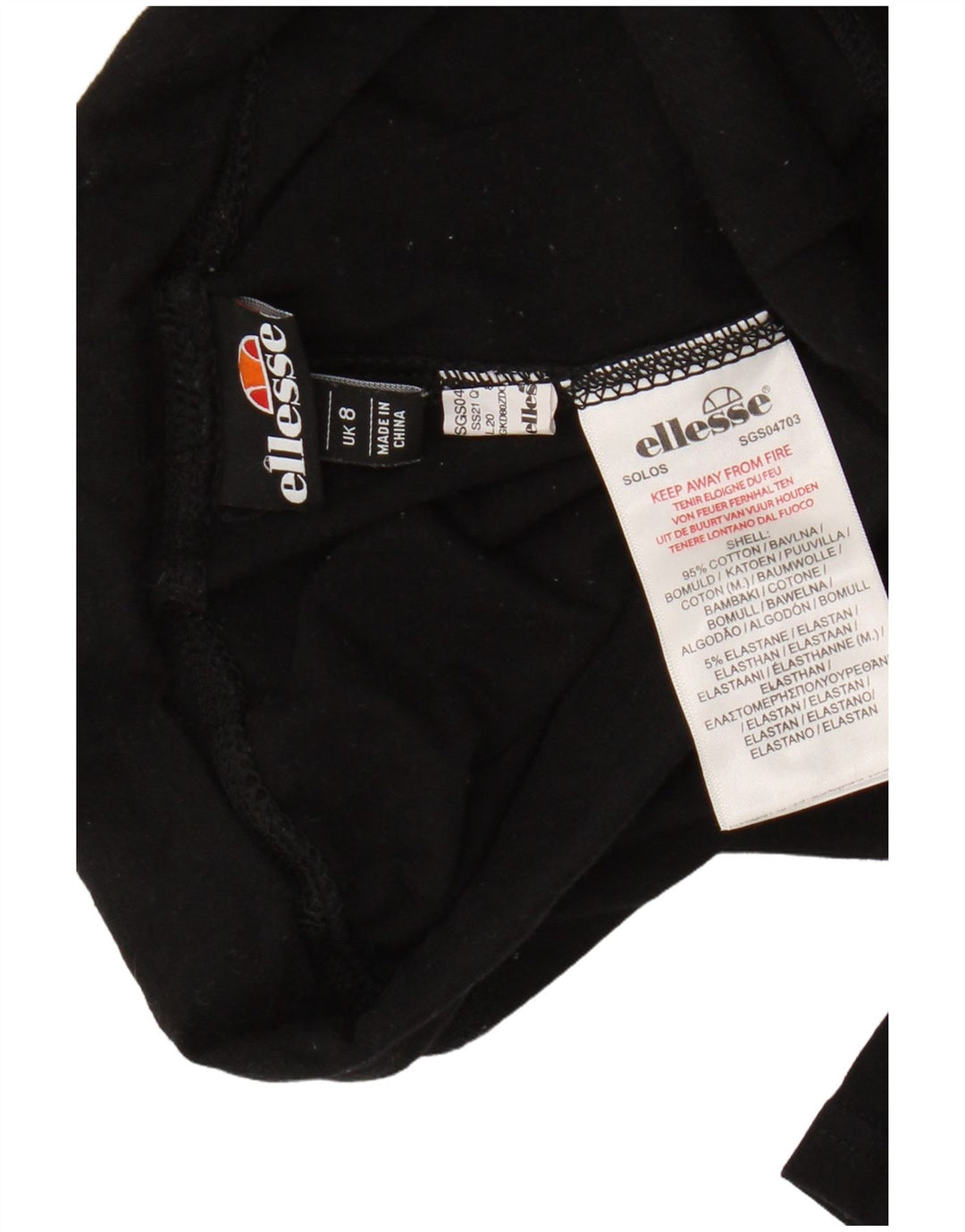 Leggings grafici da donna Ellesse UK 8 piccoli in cotone nero