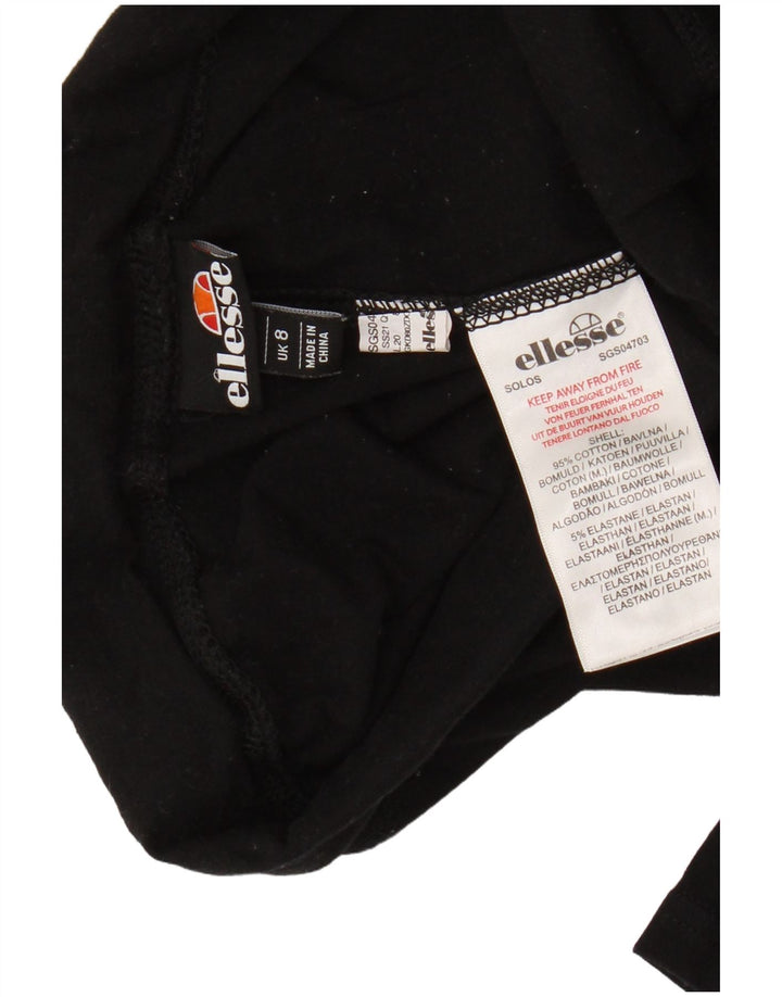 Leggings grafici da donna Ellesse UK 8 piccoli in cotone nero