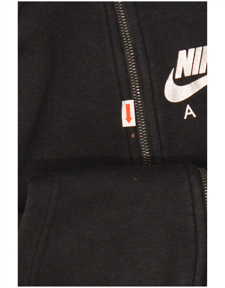 Felpa con cappuccio e zip da donna NIKE UK 14 cotone color block medio nero