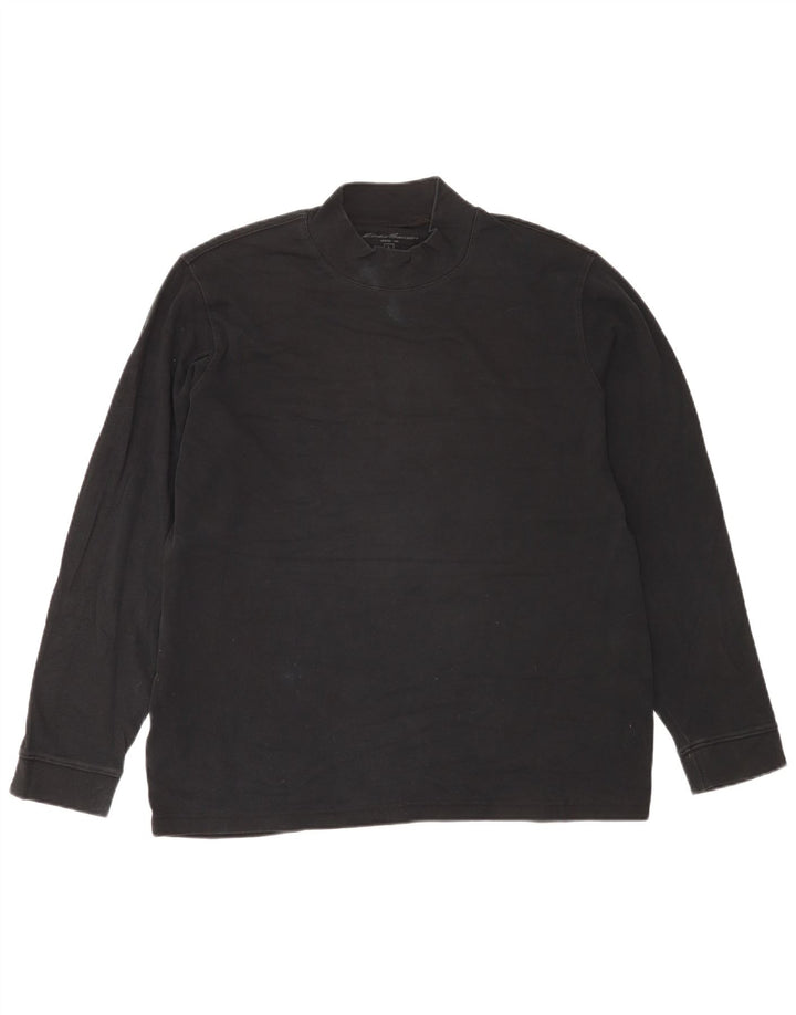 Eddie Bauer Maglia da uomo a maniche lunghe grande in cotone nero