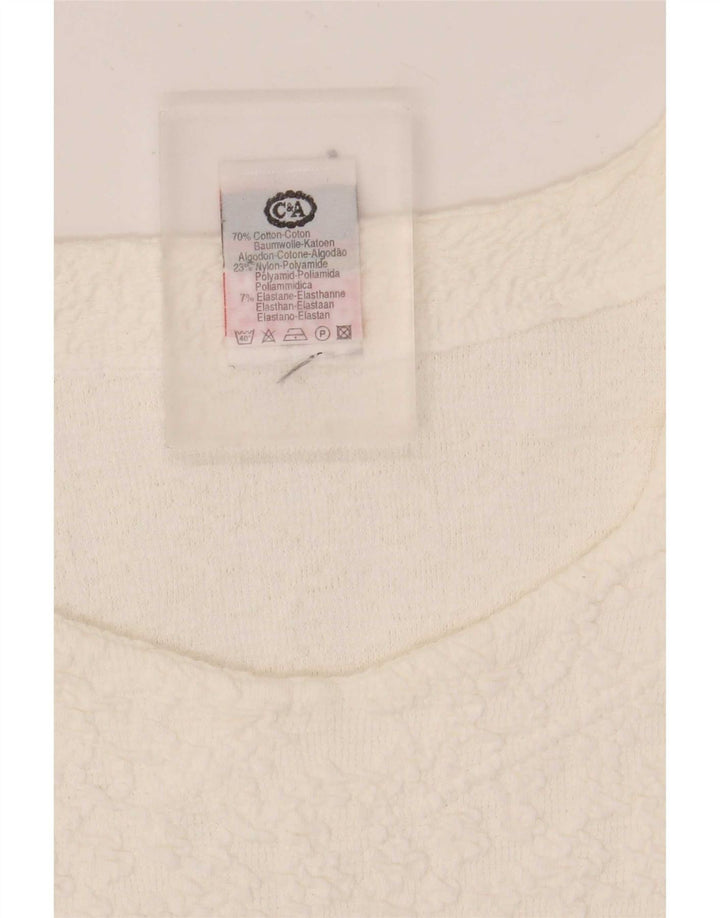 CLOCK HOUSE Body manica lunga da donna IT 42/44 Cotone bianco medio