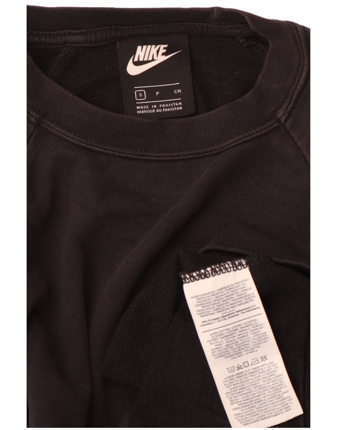 Felpa oversize da donna Nike UK 10 piccola in cotone nero