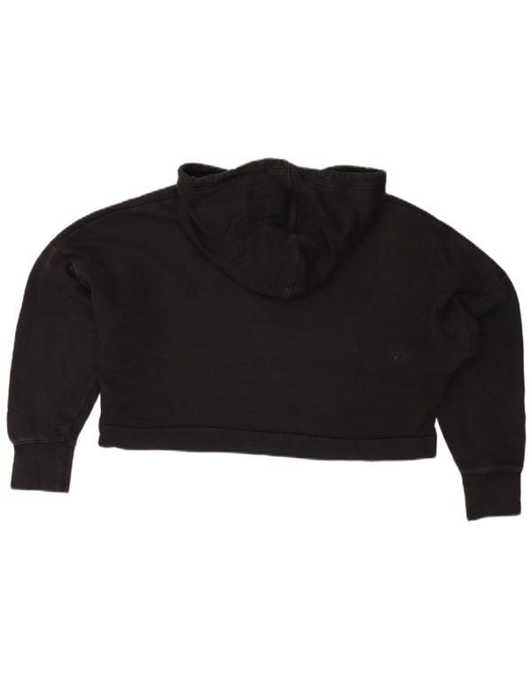 Maglione corto con cappuccio oversize da donna ADIDAS UK 12 Medium Black Colourblock