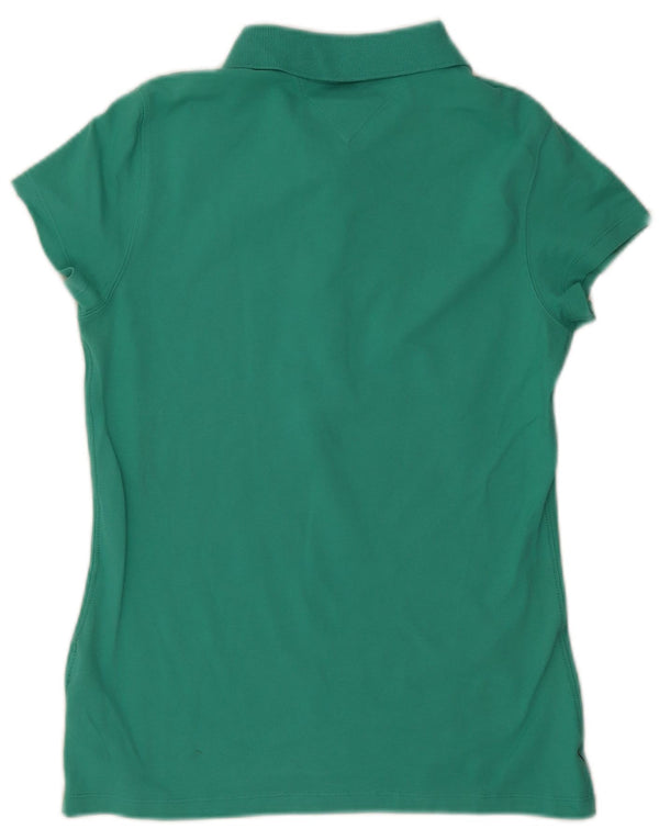 Polo da donna slim fit Tommy Hilfiger UK 14 grande cotone verde