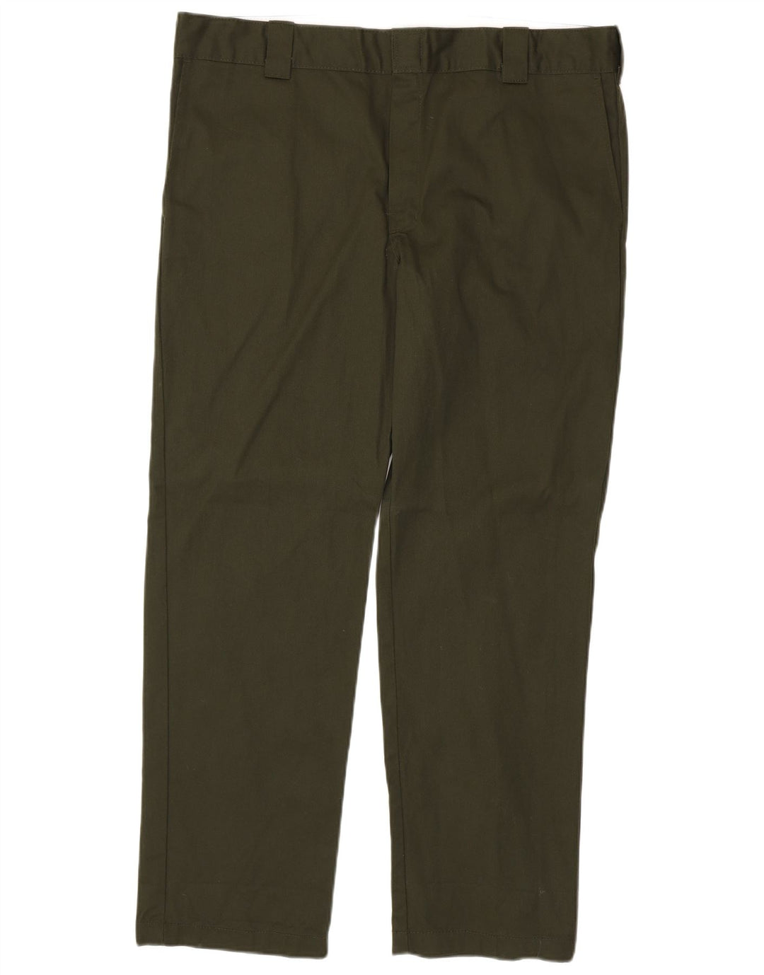 DICKIES Pantaloni chino dritti slim da uomo W38 L32 poliestere kaki