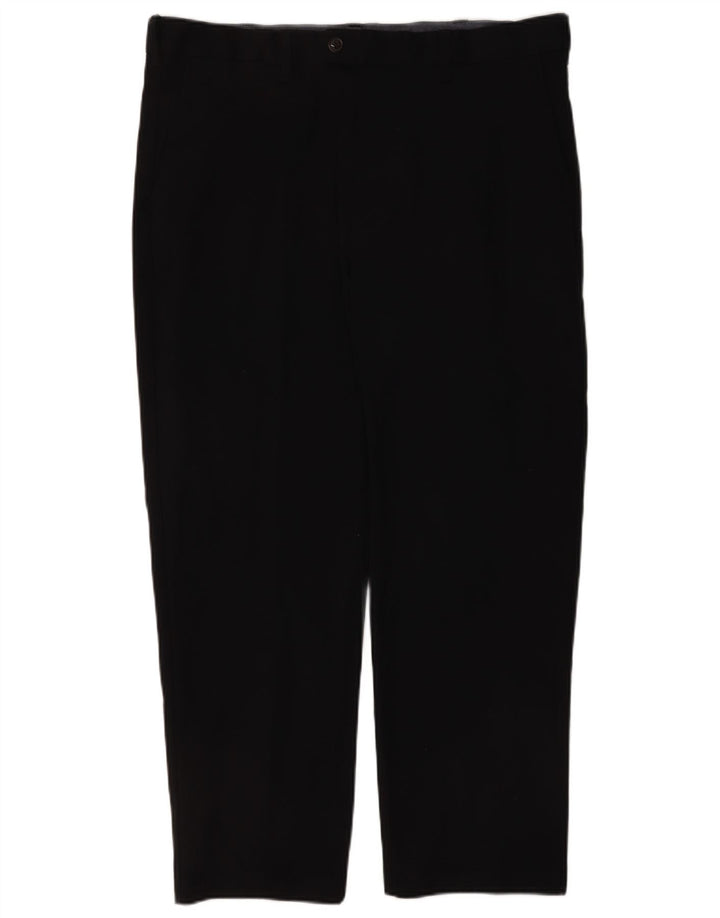 Pantaloni da abito dritti da uomo Marks & Spencer W40 L28 cotone nero