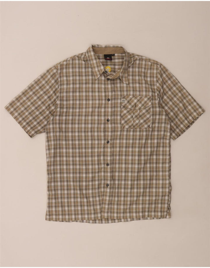 Camicia a maniche corte da uomo MC Kinley Poliestere a quadri kaki medio