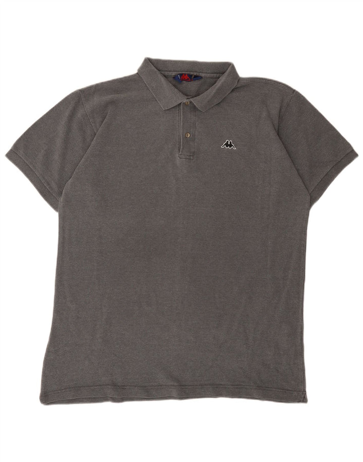 Polo KAPPA da uomo XL in cotone grigio