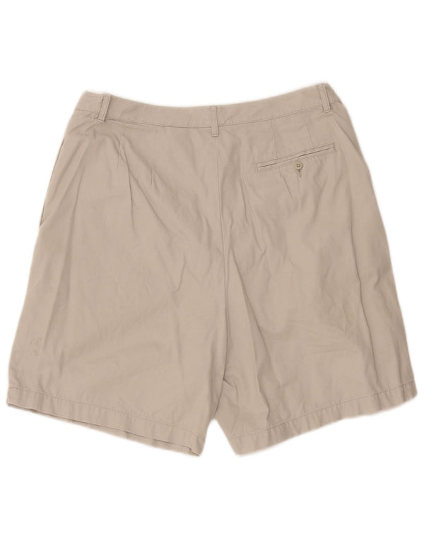 Pantaloncini chino a vita alta da donna Eddie Bauer US 12 Large W32 in cotone beige