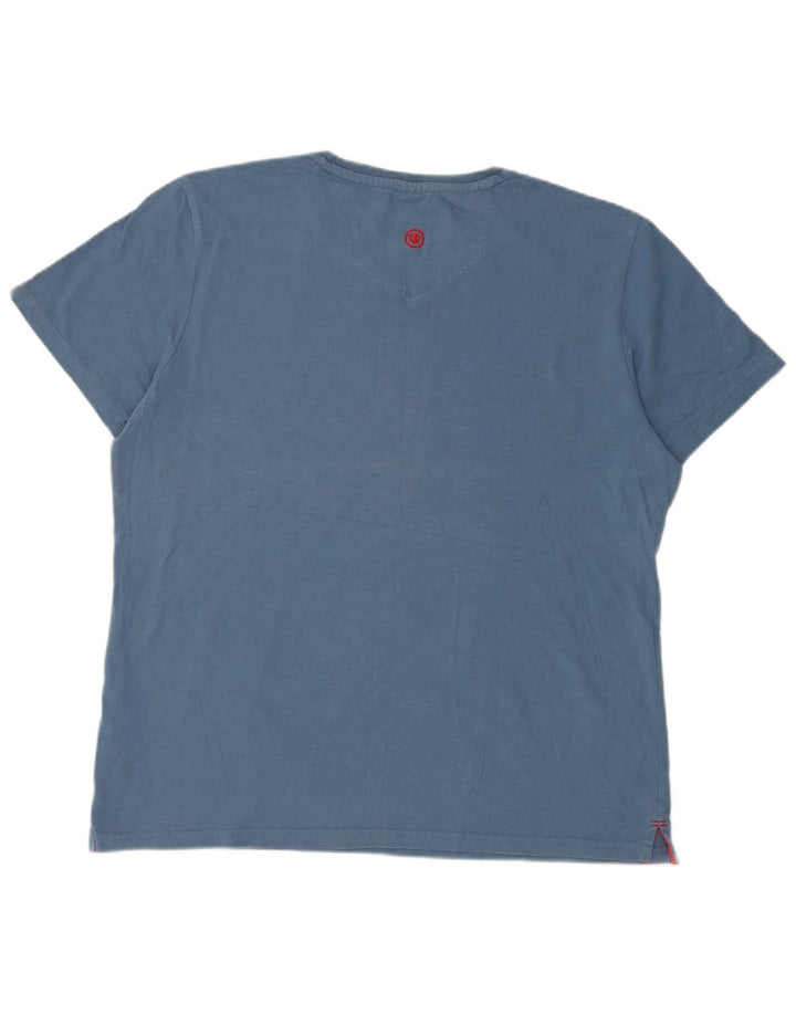 T-shirt grafica da uomo Fat Face Top grande in cotone blu
