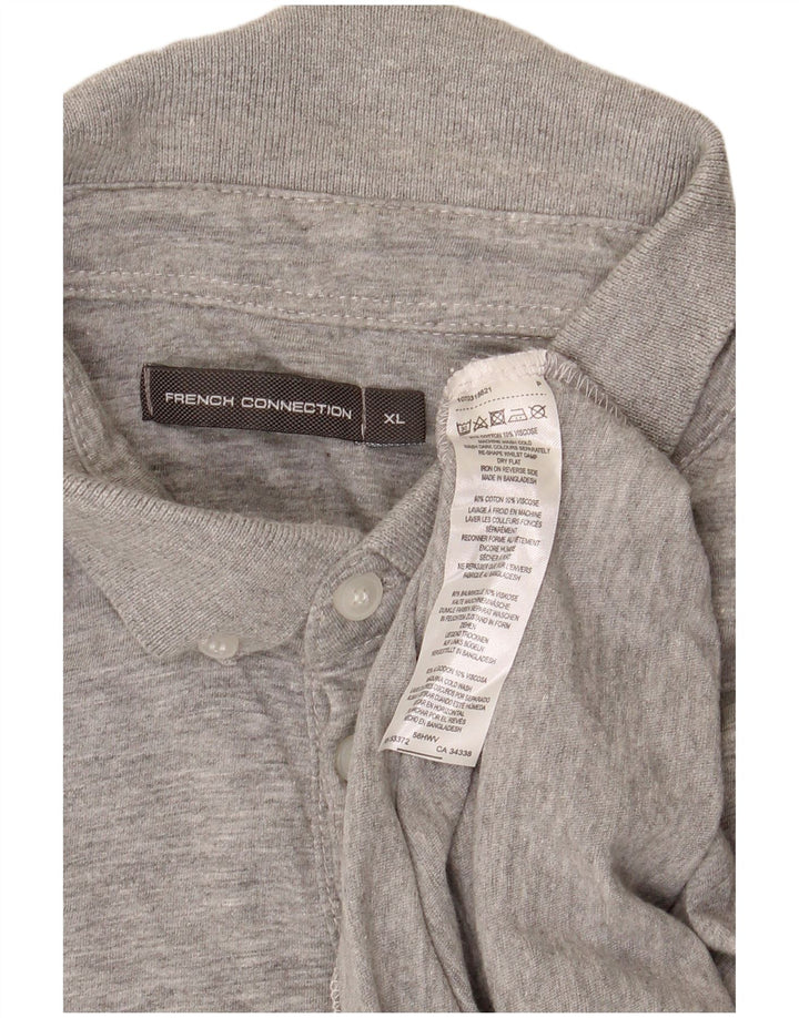 Polo da uomo French Connection XL in cotone chiazzato grigio
