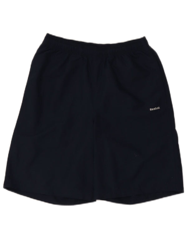 Pantaloncini sportivi Reebok da ragazzo 13-14 anni in poliestere blu navy