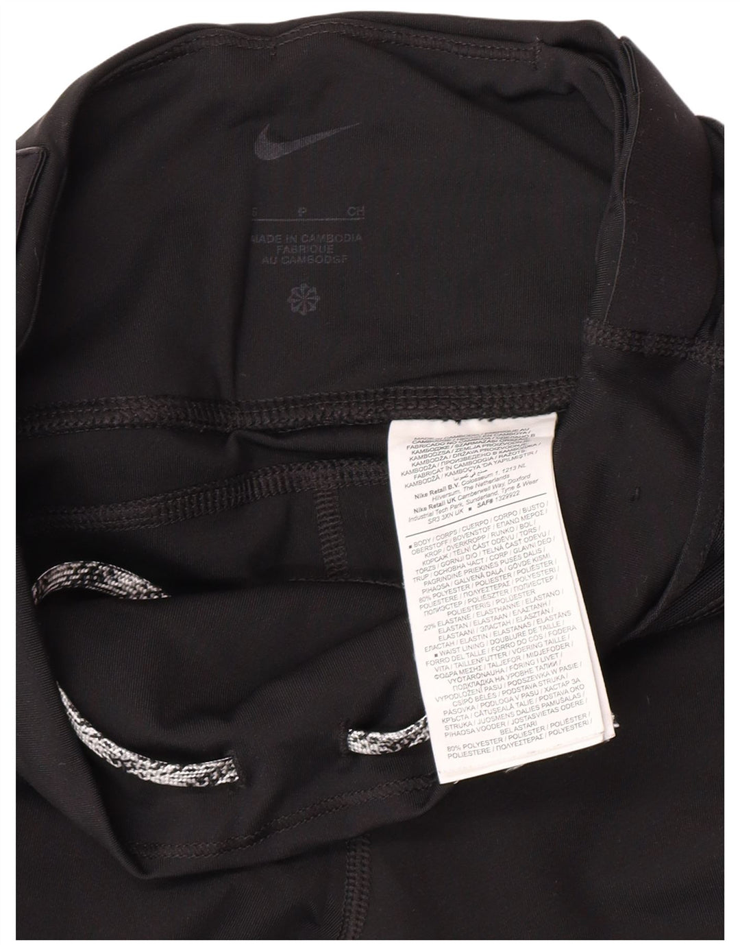 Leggings grafici da donna Nike UK 8 piccoli poliestere nero