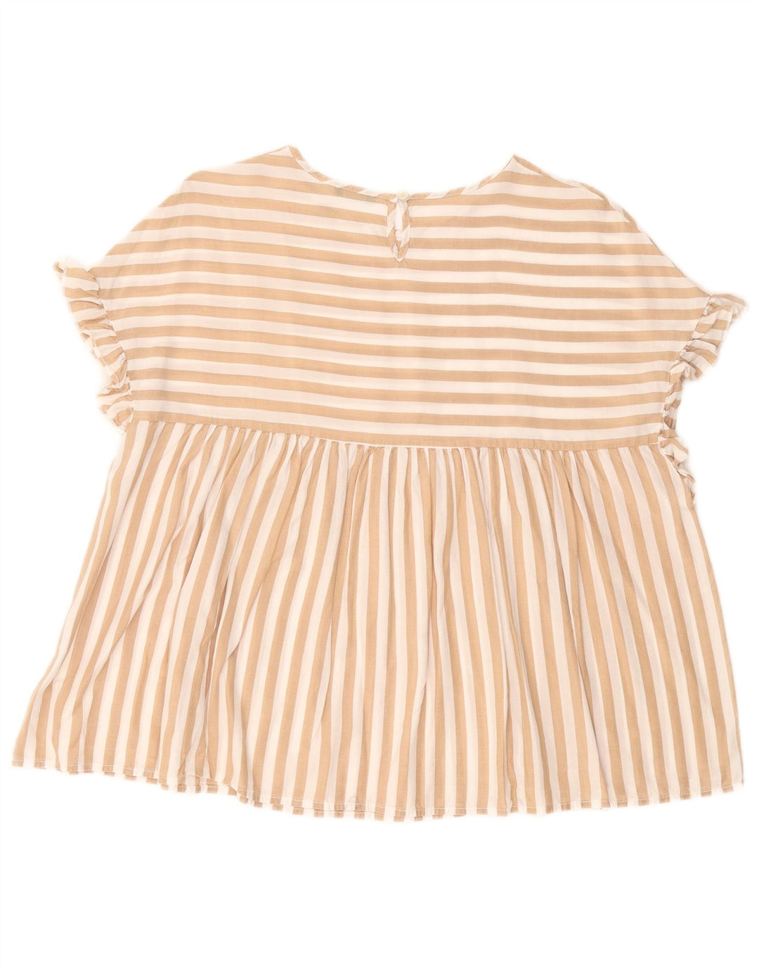 BENETTON Camicetta oversize da donna Top UK 10 Piccolo Lyocell gessato beige
