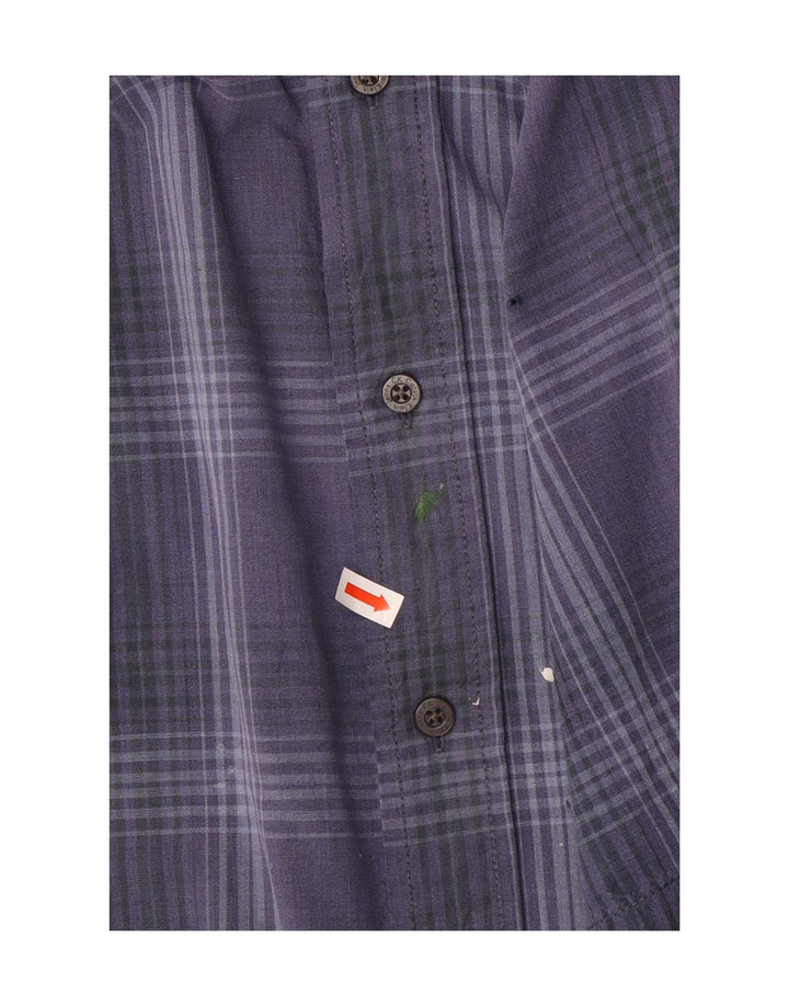 Calvin Klein Jeans Camicia a maniche corte da uomo in cotone a quadri blu grandi