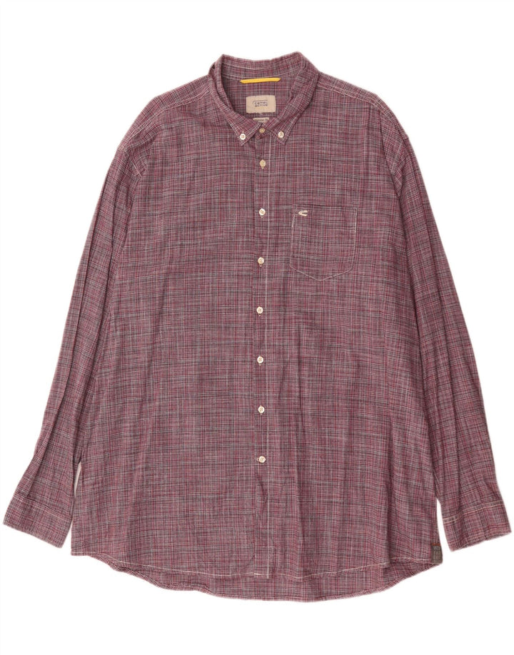 CAMEL ACTIVE Camicia da uomo vestibilità regolare 2XL Gessato rosso