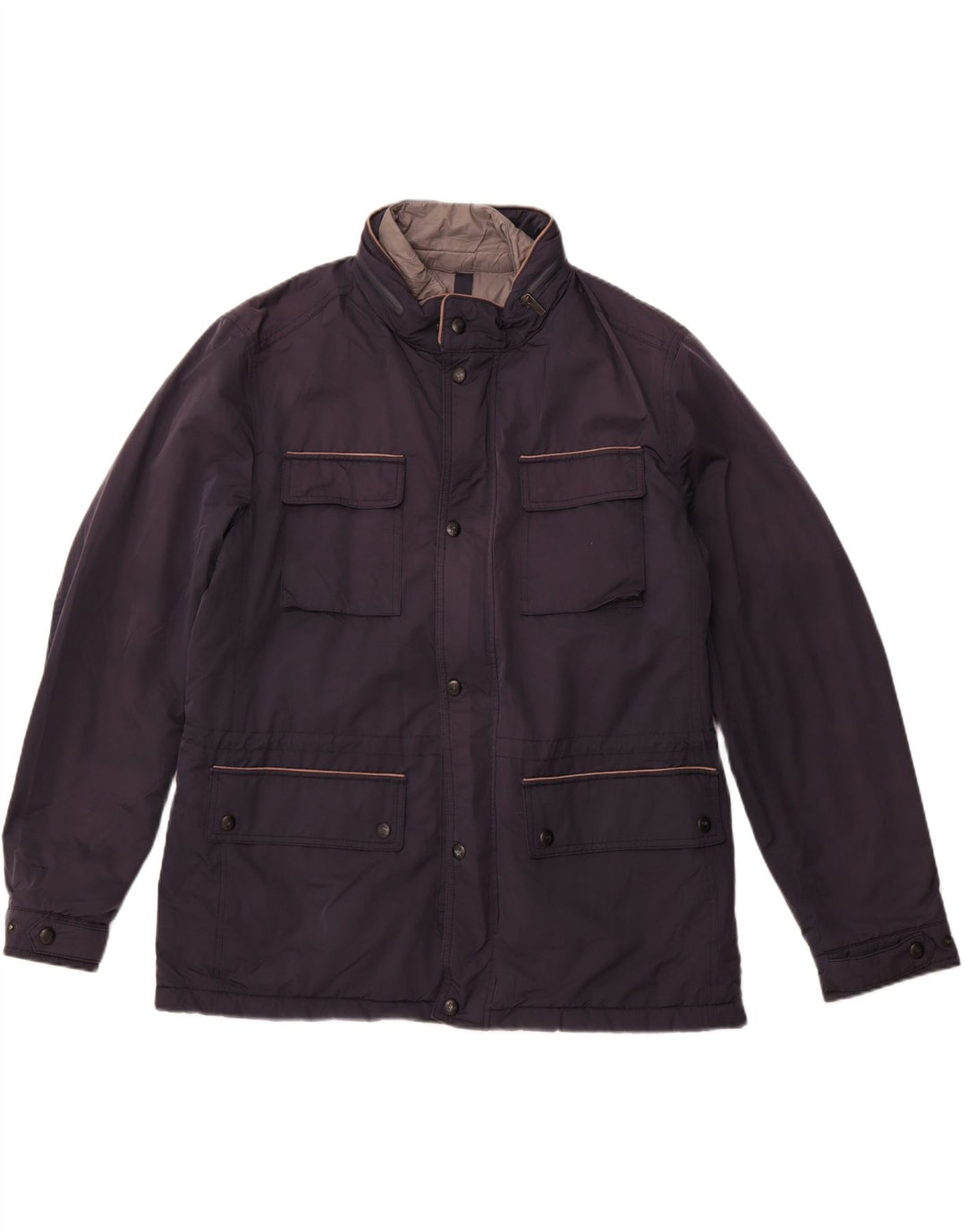 MASSIMO DUTTI Giacca utilitaria da uomo UK 44 2XL Poliestere blu navy